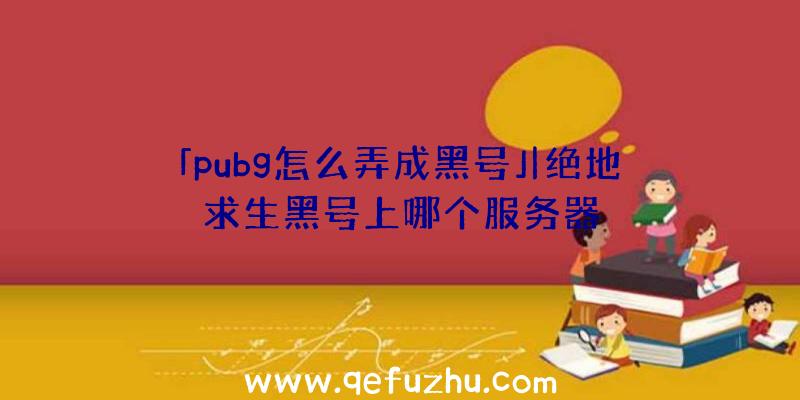 「pubg怎么弄成黑号」|绝地求生黑号上哪个服务器